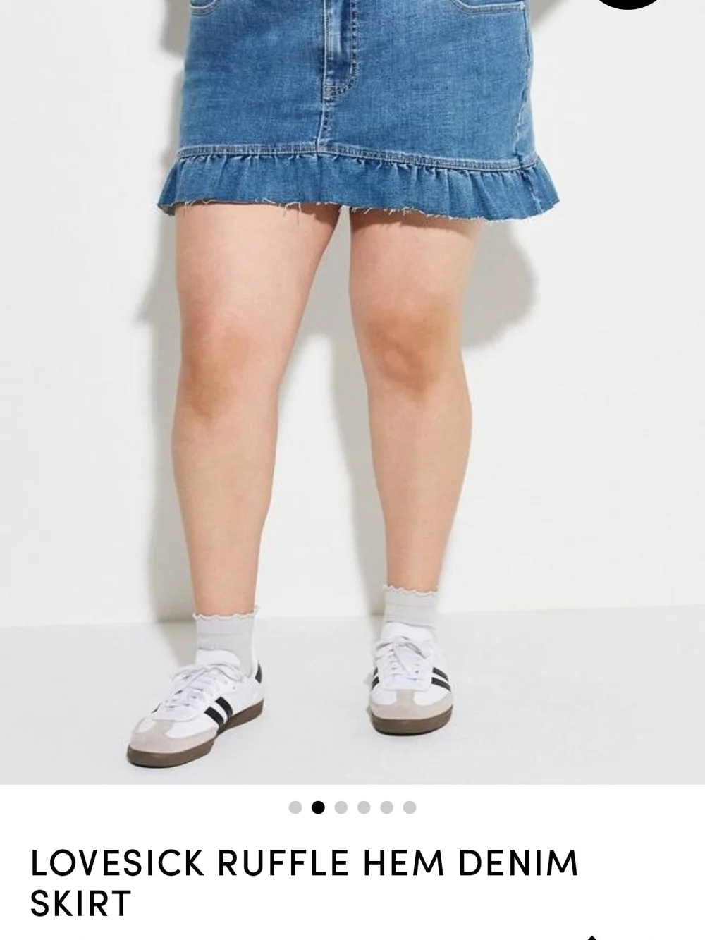 Torrid Blue Denim Mini Skirt with Ruffle Hem